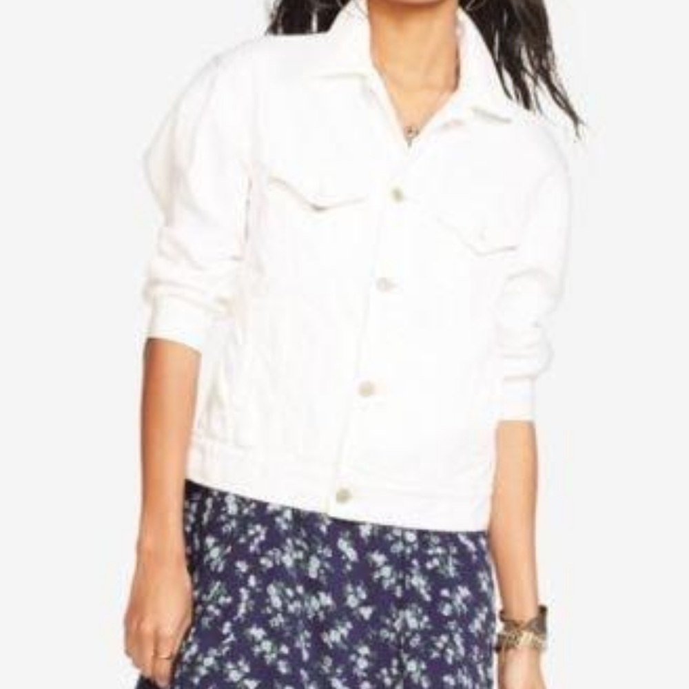 Denim & Supply Distressed Denim Jacket, Off-White